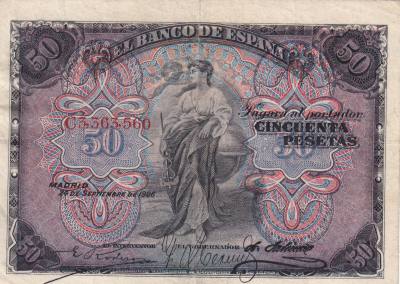 CRBS3262 BILLETE ESPAÑA 50 PESETAS 1906 SERIE C EBC