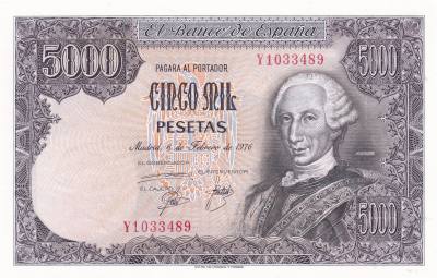 CRBS3305 BILLETE ESPAÑA 5000 PESETAS 1976 SERIE Y SIN CIRCULAR