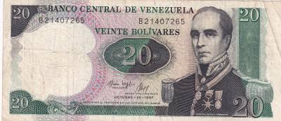 CRBX2369 BILLETE VENEZUELA 20 BOLIVARES 1987 USADO 