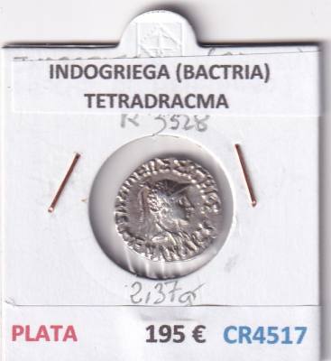 CR4517 MONEDA INDOGRIEGA (BACTRIA) TETRADRACMA MENANDRO I 155-120 A.C.