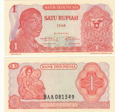 CRJ2126 BILLETE INDONESIA 1 RUPIAS 1968 P-102a S/C