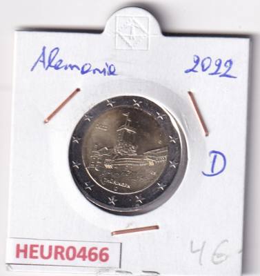 HEUR0466 MONEDA ALEMANIA 2 EUROS 2022 Letra D (Castillo de Wartburg) S/C