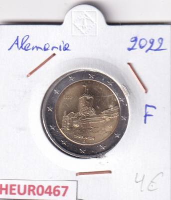 HEUR0467 MONEDA ALEMANIA 2 EUROS 2022 Letra F (Castillo de Wartburg) S/C