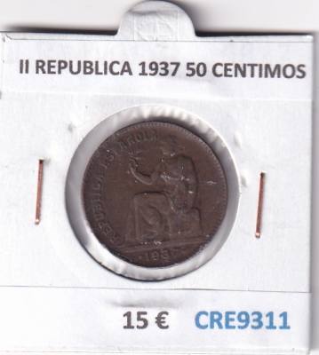 CRE9311 MONEDA ESPAÑA II REPUBLICA 1937 50 CENTIMOS