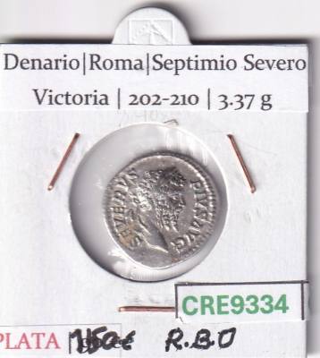 CRE9334 MONEDA ROMANA DENARIO ROMA SEPTIMIO SEVERO VICTORIA 202-210 RBO