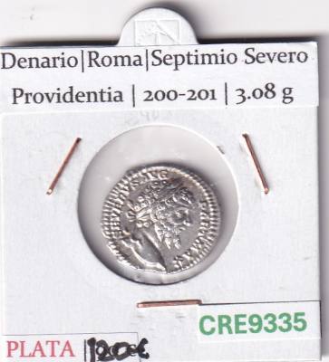 CRE9335 MONEDA ROMANA DENARIO ROMA SEPTIMIO SEVERO PROVIDENTIA 200-201