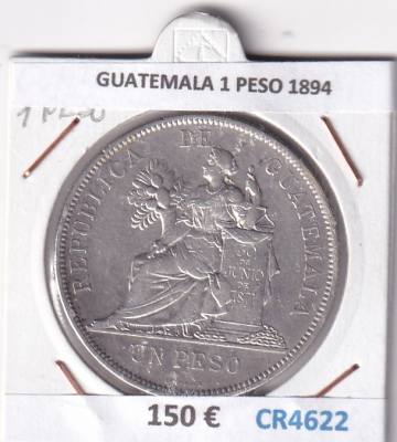 CR4622 MONEDA GUATEMALA 1 PESO 1894 PLATA