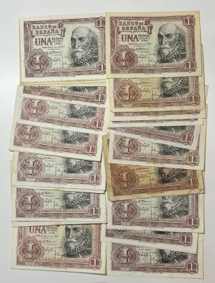 CRBL0623 LOTE 30 BILLETES ESPAÑA 1 PESETA 1953 DIFERENTES CALIDADES