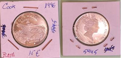 E5945 MONEDA ISLAS COOK 2 DOLARES 1996 PLATA 