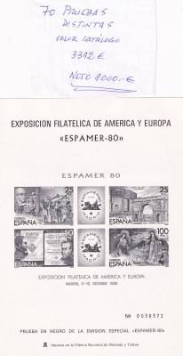 CRS1233 SELLOS ESPAÑA 70 PRUEBAS FILATELICAS DISTINTAS