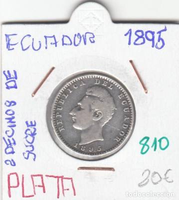 MONEDA ECUADOR 2 DECIMAS DE SUCRE 1895 PLATA EBC+