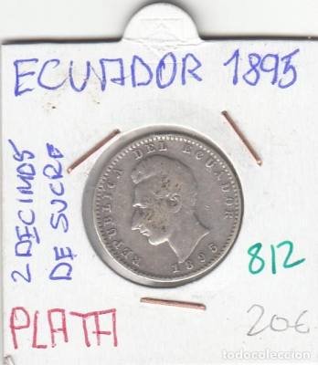 MONEDA ECUADOR 2 DECIMAS DE SUCRE 1895 PLATA EBC