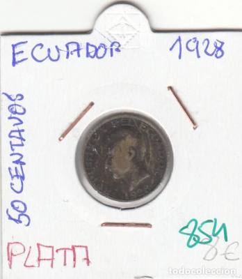 MONEDA ECUADOR 50 CENTAVOS 1928 PLATA BC