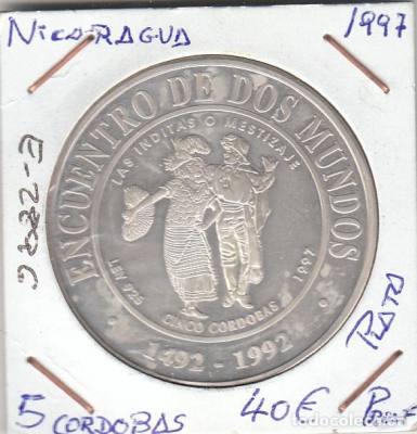 MONEDA NICARAGUA 5 CÓRDOBAS 1997 PLATA PROOF