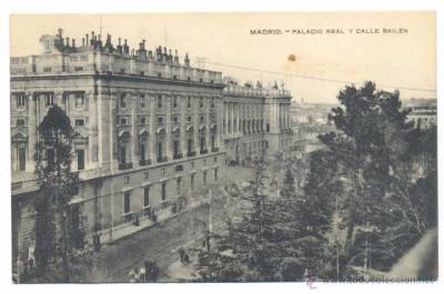 POSTAL MADRID PALACIO REAL Y CALLE BAILEN