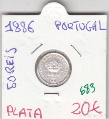 CR0683 MONEDA PORTUGAL PLATA 50 REIS 1886