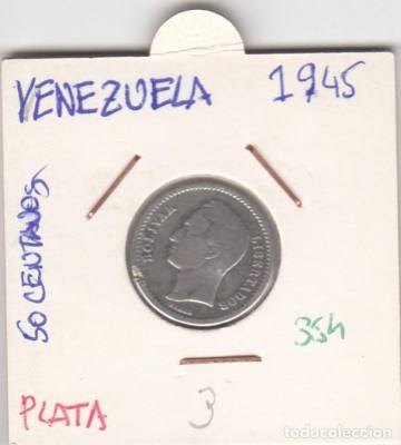 MONEDA VENEZUELA PLATA 0,50 CTS 1945 BC