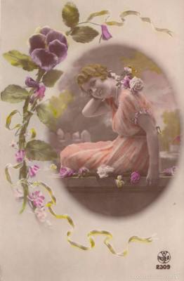 mujer con flores