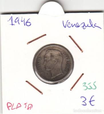 MONEDA VENEZUELA PLATA 0,25 CTS 1946 BC