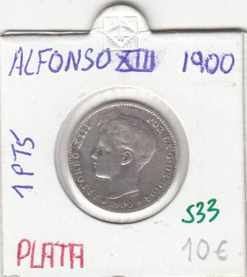 MONEDA ESPAÑA ALFONSO XIII 1 PESETA 1900 PLATA
