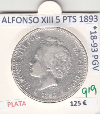 MONEDA ESPAÑA ALFONSO XIII 1 PESETA 1902 PLATA