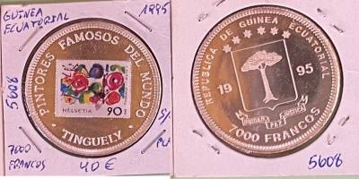 MONEDA GUINEA ECUATORIAL 7000 FRANCOS 1995 PLATA 