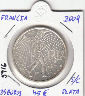 MONEDA FRANCIA 2009 25 EUROS PLATA SIN CIRCULAR