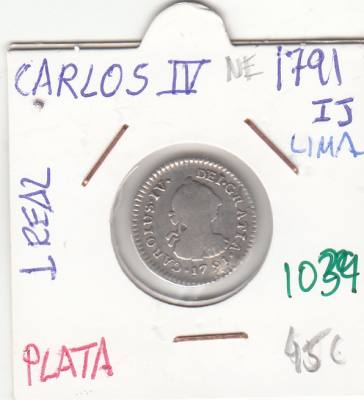 CRE1039 1 REAL CARLOS IV 1791 LIMA