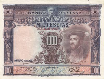 CRBS0671 BILLETE ESPAÑA 1000 PESETAS 1925 EBC 