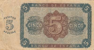 CRBS0763 BILLETE ESPAÑA 5 PESETAS 1938 MBC- 