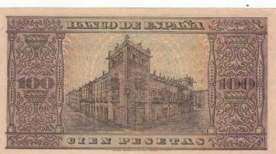 H0130 BILLETE ESPAÑA 100 PESETAS 1938 EBC