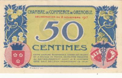 CRBX228 BILLETE FRANCIA 50 CENTIMES 1922 MBC 