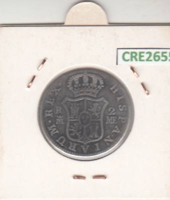 CRE2655 MONEDA ESPAÑA CARLOS IV 1789 2 REALES MADRID PLATA