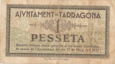 CRBL0069 BILLETE ESPAÑA TARRAGONA 1 PESETA 1932 MBC
