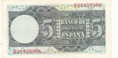 CRBS1101 BILLETE ESPAÑA 5 PESETAS 1948 SIN CIRCULAR