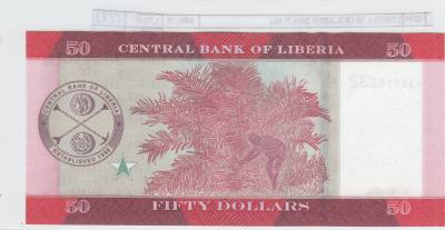 BILLETE LIBERIA 50 DOLARES 2016 P-34a SIN CIRCULAR
