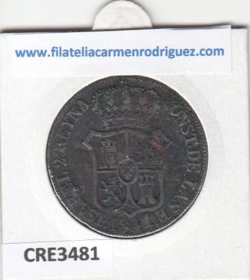 CRE3481 MONEDA ESPAÑA ISABEL II 6 CUARTOS BARCELONA 1841