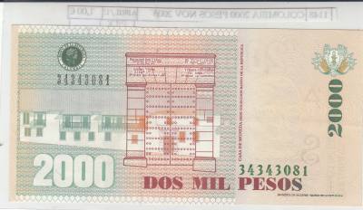 BILLETE COLOMBIA 2.000 PESOS NOV 2006 P-457e N01148