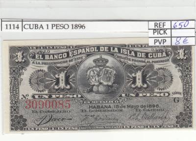 BILLETE CUBA 1 PESO 1988 P-102d
