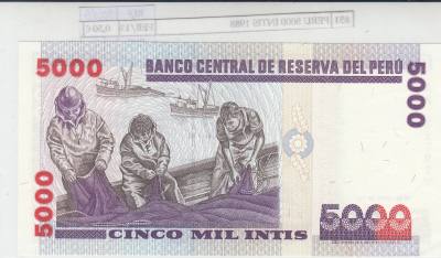 BILLETE PERU 5.000 INTIS 1988 P-137