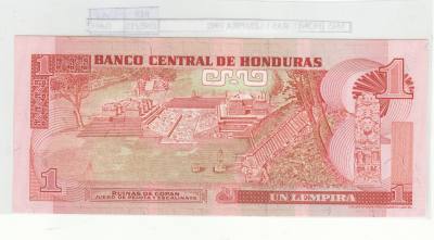 BILLETE HONDURAS 1 LEMPIRA 1992 P-71 