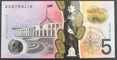 CRBX0470 BILLETE AUSTRALIA 5 DOLARES 2016-20 SIN CIRCULAR