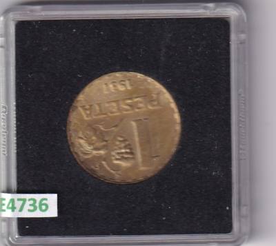 CRE4736 MONEDA ESPAÑA II REPUBLICA 1 PESETA 1937 MADRID LATON