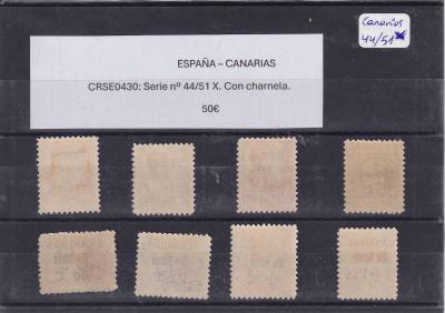 CRSE0430 SELLOS ESPAÑA – CANARIAS Serie nº 44/51 X. Con charnela.