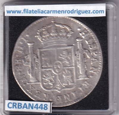 CRBAN448 MONEDA ESPAÑA FERNANDO VII 8 REALES 1810 MEXICO RESELLO CHINO