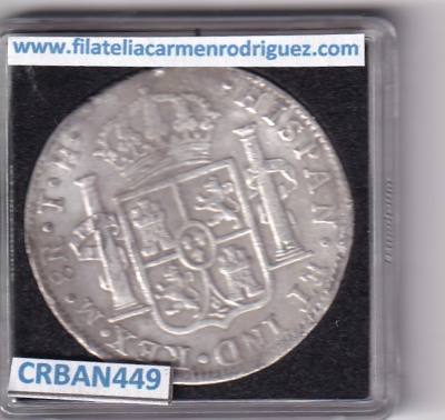 CRBAN449 MONEDA ESPAÑA FERNANDO VII 8 REALES 1809 MEXICO RESELLO CHINO