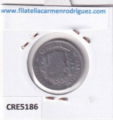 CRE5186 MONEDA ESPAÑA ALFONSO XIII 1 PESETA 1891 PGM PLATA