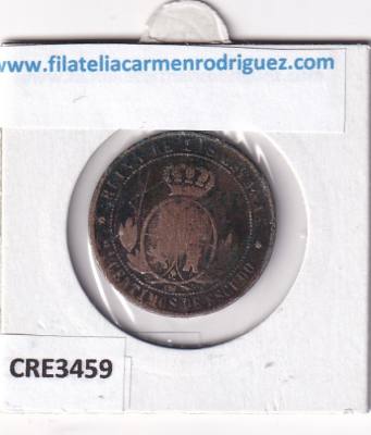 CRE3459 MONEDA ESPAÑA ISABEL II 2,5 CENTIMOS DE ESCUDO 1867 SEVILLA 