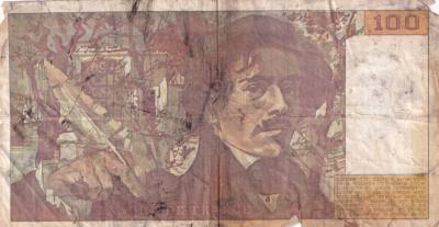 CRBX1471 BILLETE FRANCIA 100 FRANCOS 1990 USADO CON ROTURAS