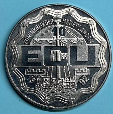 HEXP0114 MONEDA PAISES BAJOS 10 ECUS 1992CUPRONIQUEL
